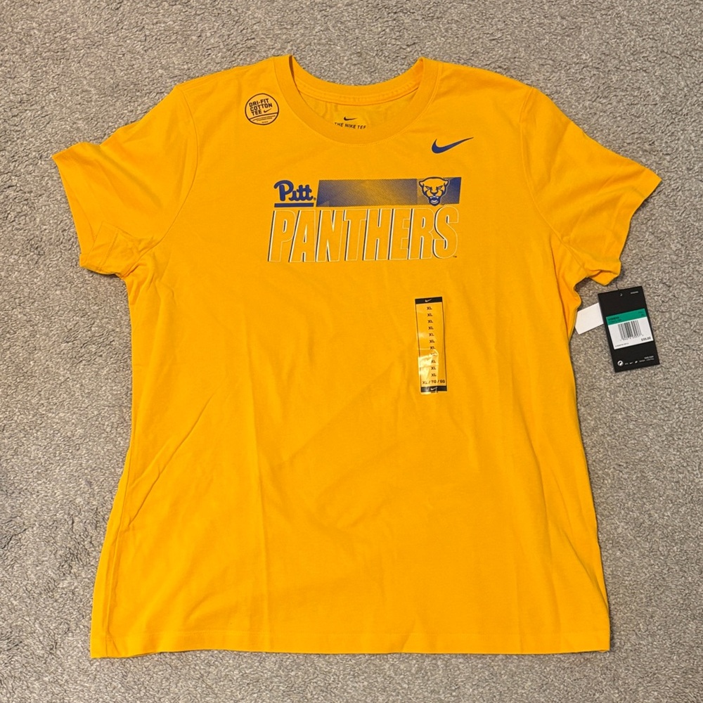 Nike Women’s Yellow Pitt Panthers Tee XL NWT